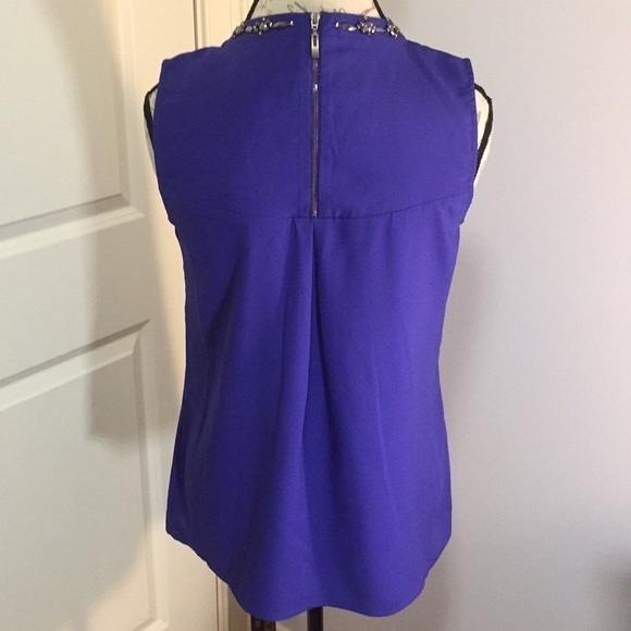 NWOT Mark Zunino Purple Embellished Top S - Picture 2 of 8